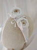 White Twin Rose Headband