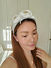 White Twin Rose Headband